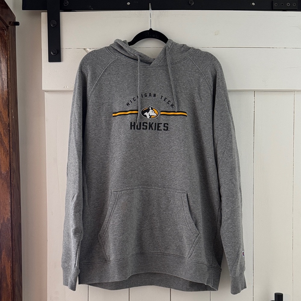 Michigan Tech University Champion Gray Men's Hoodie XL MTU Huskies Sweatshirt